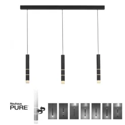 Paul Neuhaus PURE Vega LED Pendelleuchte schwarz 3 flammig mit Lichtmodi