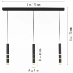 Paul Neuhaus PURE Vega LED Pendelleuchte schwarz 3 flammig mit Lichtmodi