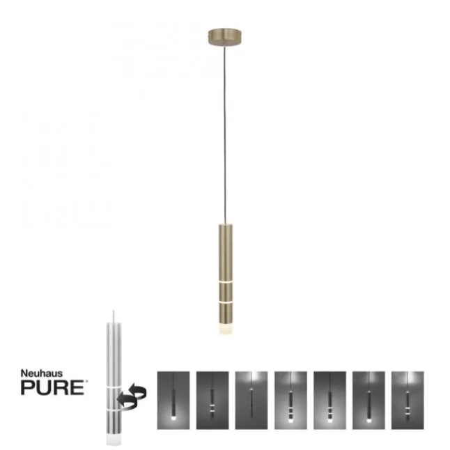 Paul Neuhaus PURE Vega LED Pendelleuchte messing matt 1 flammig Lichtmodi