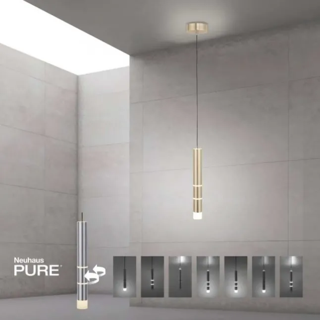 Paul Neuhaus PURE Vega LED Pendelleuchte messing matt 1 flammig Lichtmodi