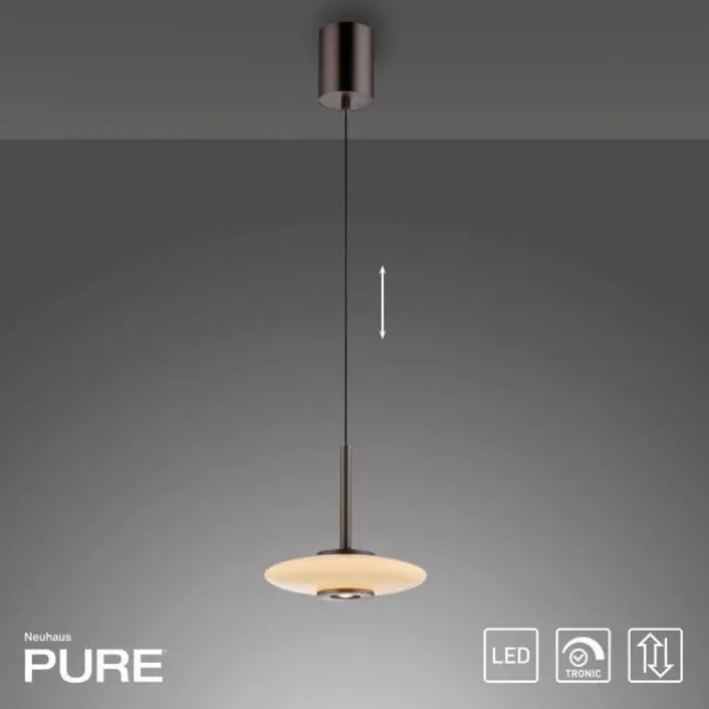 Paul Neuhaus PURE Vitrum Pendelleuchte dark-metal brown, höhenverstellbar