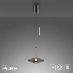 Paul Neuhaus PURE Vitrum Pendelleuchte platin (grau) dimmbar höhenverstellbar