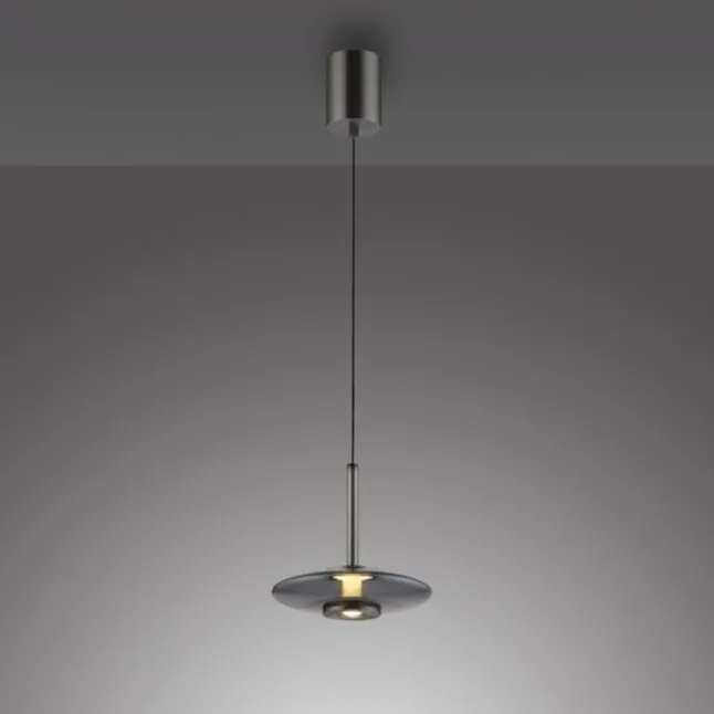 Paul Neuhaus PURE Vitrum Pendelleuchte platin (grau) dimmbar höhenverstellbar