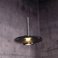 Paul Neuhaus PURE Vitrum Pendelleuchte platin (grau) dimmbar höhenverstellbar