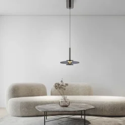 Paul Neuhaus PURE Vitrum Pendelleuchte platin (grau) dimmbar höhenverstellbar