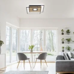 Paul Neuhaus, Q-AMIRA, LED-Deckenleuchte, schwarz-messing, Smart Home