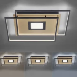 Paul Neuhaus, Q-AMIRA, LED-Deckenleuchte, schwarz-messing, Smart Home