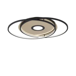 Paul Neuhaus, Q-AMIRA, LED-Deckenleuchte, schwarz-messing, Smart Home