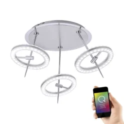 Paul Neuhaus, Q-AMY, LED-Deckenleuchte, stahlfarben, Smart Home (Auslauf)