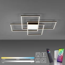 Paul Neuhaus Q-Asmin LED Deckenleuchte Smart Home 80x80 schwarz