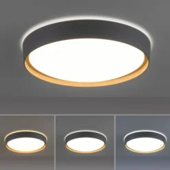 Paul Neuhaus Q EMILIA Deckenleuchte Smart Home grau matt farbig Holzoptik dimmbar