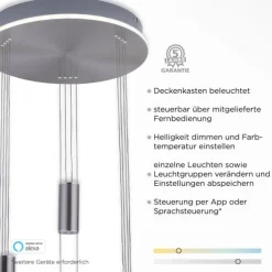 Paul Neuhaus, Q-ETIENNE, LED Pendelleuchte stahl, Smart Home