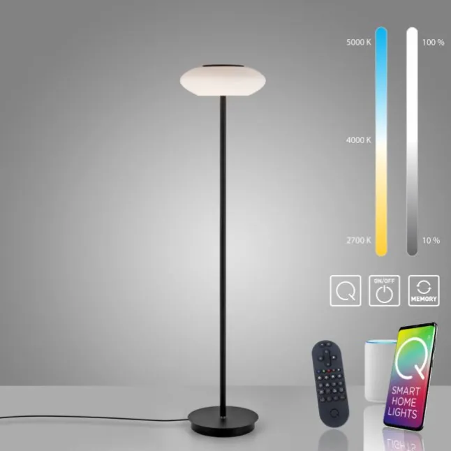 Paul Neuhaus Q ETIENNE LED Stehleuchte Smart Home schwarz dimmbar CCT