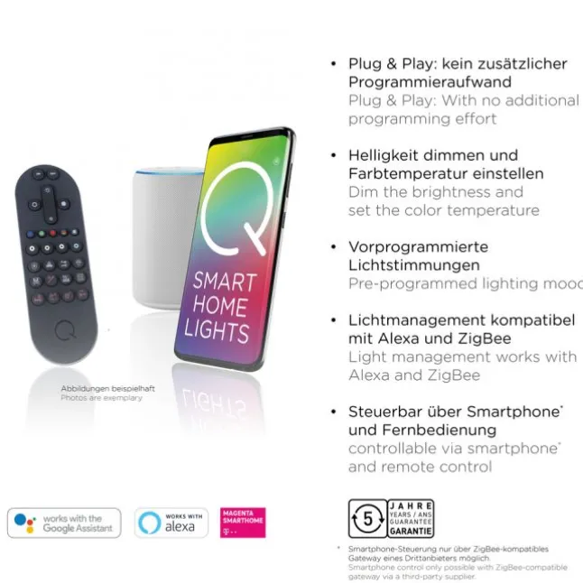 Paul Neuhaus Q ETIENNE Pendelleuchte Smart Home messing länglich 4 flammig