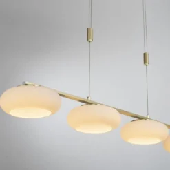 Paul Neuhaus Q ETIENNE Pendelleuchte Smart Home messing länglich 4 flammig