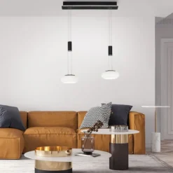 Paul Neuhaus Q ETIENNE Pendelleuchte Smart Home schwarz länglich 2 flammig