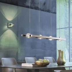 Paul Neuhaus, Q-FISHEYE, LED-Pendelleuchte, silber, dimmbar, Smart Home