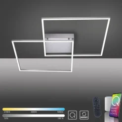Paul Neuhaus, Q-INIGO, LED-Deckenleuchte, CCT, silber, dimmbar, Smart Home