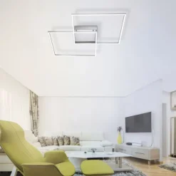 Paul Neuhaus, Q-INIGO, LED-Deckenleuchte, CCT, silber, dimmbar, Smart Home