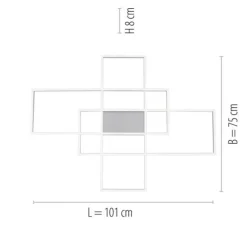 Paul Neuhaus, Q-INIGO, 100x75cm, LED-Deckenleuchte, dimmbar, Smart Home
