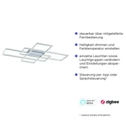 Paul Neuhaus, Q-INIGO, 100x75cm, LED-Deckenleuchte, dimmbar, Smart Home