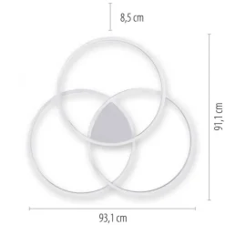 Paul Neuhaus, Q-KATE, LED-Deckenleuchte, 3 Leuchtringe, Smart Home