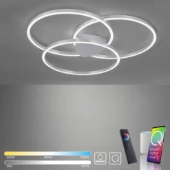 Paul Neuhaus, Q-KATE, LED-Deckenleuchte, 3 Leuchtringe, Smart Home