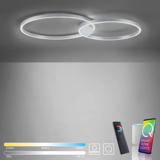 Paul Neuhaus, Q-KATE, LED-Deckenleuchte, dimmbar, CCT, modern, Smart Home