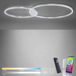 Paul Neuhaus, Q-KATE, LED-Deckenleuchte, CCT, modern, dimmbar, Smart Home