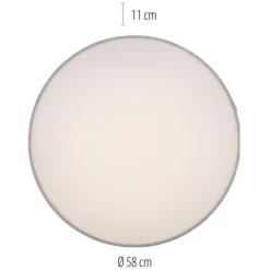 Paul Neuhaus, Q-KIARA ,LED-Deckenleuchte, grau, Ø 58cm, Stoffschirm, Smart Home