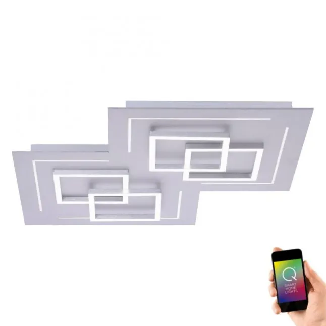 Paul Neuhaus, Q-LINEA, LED-Deckenleuchte, aluminium, dimmbar, CCT, Smart Home