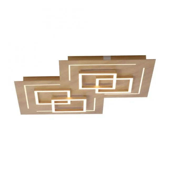 Paul Neuhaus, Q-LINEA , LED-Deckenleuchte, Holzdekor, dimmbar, Smart Home