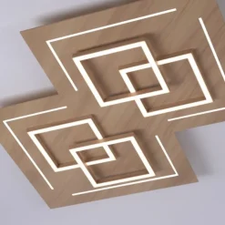 Paul Neuhaus, Q-LINEA , LED-Deckenleuchte, Holzdekor, dimmbar, Smart Home