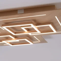 Paul Neuhaus, Q-LINEA , LED-Deckenleuchte, Holzdekor, dimmbar, Smart Home