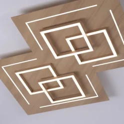 Paul Neuhaus, Q-LINEA , LED-Deckenleuchte, Holzdekor, dimmbar, Smart Home