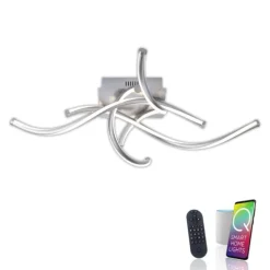 Paul Neuhaus, Q-MALINA, LED-Deckenleuchte, stahl, dimmbar, modern, Smart Home