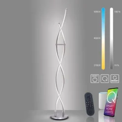 Paul Neuhaus, Q-MALINA, LED-Stehleuchte, geschwungen, dimmbar, CCT, Smart Home