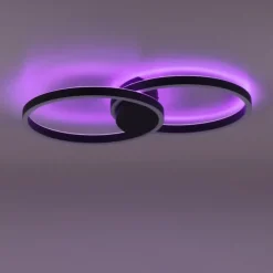 Paul Neuhaus Q MARKO LED Deckenleuchte Smart Home rund schwarz dimmbar RGB