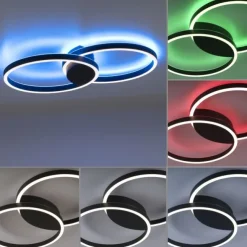Paul Neuhaus Q MARKO LED Deckenleuchte Smart Home rund schwarz dimmbar RGB