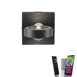 Paul Neuhaus, Q-MIA, LED-Wandleuchte, anthrazit, drehbar, modern, Smart Home