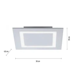Paul Neuhaus, Q-MIRAN, Smart Home, LED-Deckenleuchte, 30x30cm, Fernbedienung, aluminium