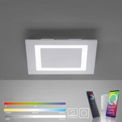 Paul Neuhaus, Q-MIRAN, Smart Home, LED-Deckenleuchte, 30x30cm, Fernbedienung, aluminium