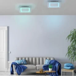 Paul Neuhaus, Q-MIRAN, Smart Home, LED-Deckenleuchte, 30x30cm, Fernbedienung, aluminium