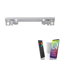 Paul Neuhaus, Q-NEMO, LED-Wandleuchte, 4-flg, dimmbar, aluminium, Smart Home