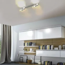 Paul Neuhaus, Q-NEMO, LED-Wandleuchte, 4-flg, dimmbar, aluminium, Smart Home