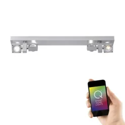 Paul Neuhaus, Q-NEMO, LED-Wandleuchte, 4-flg, dimmbar, aluminium, Smart Home