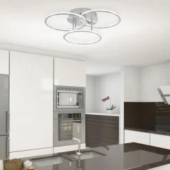 Paul Neuhaus, Q-NEVIO, LED-Deckenleuchte, 3-flg, silber, CCT, Smart Home
