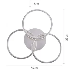 Paul Neuhaus, Q-NEVIO, LED-Deckenleuchte, 3-flg, silber, CCT, Smart Home