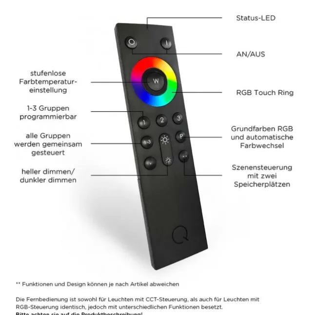 Paul Neuhaus, Q-RILLER, Pendelleuchte, RGB, Fernbedienung, Smart Home