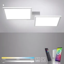 Paul Neuhaus, Q-ROSA, LED-Deckenleuchte, CCT, stahlfarben, Smart Home